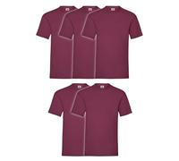 Fruit of the Loom - Iconic Tee, Lightweight Ringspun Tee, 3 packs, T-Shirt Homme, Bourgogne, XXL