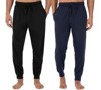 Fruit of The Loom Jersey Knit Jogger Sleep Pant (1 and 2 Packs) Bas de Pyjama, Noir/Bleu Marine, X-Large Haut Homme