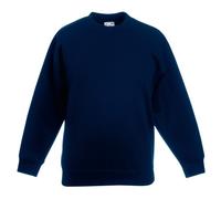 Fruit of The Loom Kids Classic Set-in Sweatshirt Jumper SS201, bleu foncé, 9-11 ans
