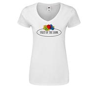 Fruit of the Loom Ladies Iconic 150 V-Neck T-Shirt mit Vintage-Logo Auf der Brust