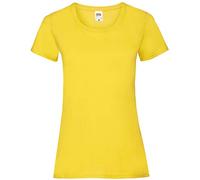 Fruit of the Loom Ladies Valueweight T-Shirt, (jaune), S Femme