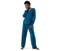 Fruit of the Loom Long Sleeve Tee and Pant 2 Piece Sleep Set Ensemble de Pijama, Mer foncée, XL Femme