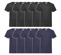 Fruit of The Loom Lot de 10 T-Shirt à col en V pour Homme - Multicolore - XX-Large