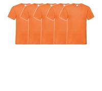 Fruit of the Loom Lot de 10 t-shirts à col en V - Tailles M, L, XL, XXL - Plusieurs couleurs au choix, 10 x orange., XL