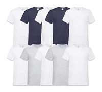 Fruit of the Loom Lot de 10 t-shirts col V pour homme, 6weiss2navy2gris, XXXL