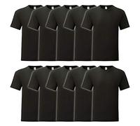 Fruit of the Loom Lot de 10 t-shirts Iconic T pour homme - Taille S à 5XL - Taille : XL - Couleur : 10 x noir, 10 x noir