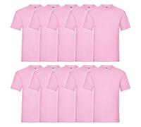 Fruit of the Loom Lot de 10 T-shirts Taille : S-5XL Plusieurs couleurs XL rose