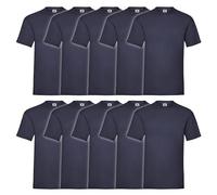 Fruit of the Loom Lot de 10 t-shirts Valueweight, bleu marine, 5XL
