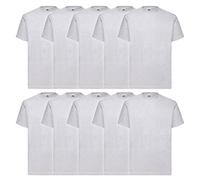 Fruit of the Loom Lot de 10 t-shirts Valueweight, gris, XXL