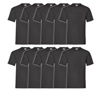 Fruit of the Loom Lot de 10 t-shirts Valueweight, Noir , XL