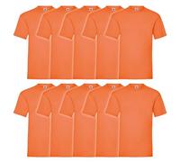 Fruit of the Loom Lot de 10 t-shirts Valueweight, Orange, XL