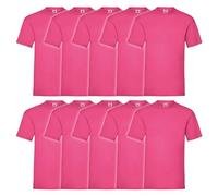 Fruit of the Loom Lot de 10 t-shirts Valueweight pour homme + sac de gym MyShirt inclus, Fuchsia + sac de gym Myshirt, XXXL