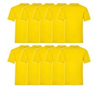 Fruit of the Loom Lot de 10 t-shirts Valueweight, Sac de gym Myshirt jaune, L