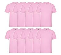 Fruit of the Loom Lot de 10 t-shirts Valueweight, Sac en tissu Rose Myshirt, S