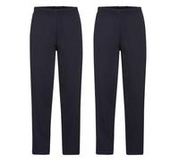 Fruit of the Loom Lot de 2 pantalons de jogging classiques à ourlet ouvert, bleu foncé, M