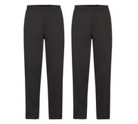 Fruit of the Loom Lot de 2 pantalons de jogging classiques à ourlet ouvert, Noir , M