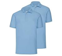 Fruit of the Loom Lot de 2 polos 65/35 + sac de gym MyShirt gratuit - Couleur : noir, Bleu pastel + sac en tissu Myshirt gratuit, XXL