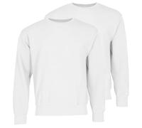 Fruit of the Loom Lot de 2 sweat-shirts classiques + sac en tissu MyShirt gratuit, blanc + sac en tissu Myshirt gratuit, M