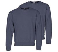 Fruit of the Loom Lot de 2 sweat-shirts classiques + sac en tissu MyShirt gratuit, Bleu marine profond + sac en tissu Myshirt, M