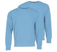 Fruit of the Loom Lot de 2 sweat-shirts classiques + sac en tissu MyShirt gratuit, bleu, XL