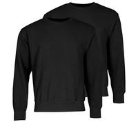 Fruit of the Loom Lot de 2 sweat-shirts classiques + sac en tissu MyShirt gratuit, Couleur : noir, XXL