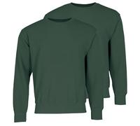 Fruit of the Loom Lot de 2 sweat-shirts classiques + sac en tissu MyShirt gratuit, vert, L