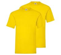 Fruit of the Loom Lot de 2 t-shirts pour homme + sac de gym MyShirt inclus, Jaune + sac de gym Myshirt, L