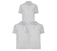 Fruit of the Loom 65/35 Polo, Gris, XL (Lot de 3) Homme