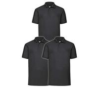 Fruit of the Loom 65/35 Polo, Noir, XXL (Lot de 3) Homme