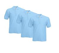 Fruit of the Loom 63-402-0 Polo, Pastel Blue, L (Lot de 3) Homme