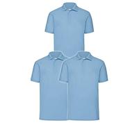 Fruit of the Loom Polo Homme 63-402-0 Bleu pastel Lot de 3 Taille L