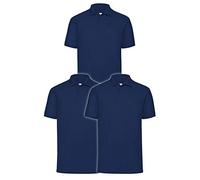 Fruit of the Loom Lot de 3 Polos pour Homme - Bleu - Medium
