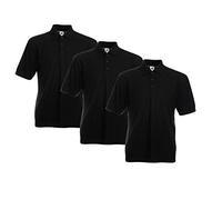 Fruit of the Loom Lot de 3 Polos pour Homme - Noir - XXXX-Large