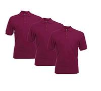 Fruit of the Loom 63-402-0 Polo, Bordeaux, XL (Lot de 3) Homme