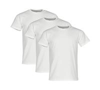 Fruit of the Loom - Lot de 3 t-shirts en coton épais pour homme + sac en tissu Web-Textilien24 - S, M, L, XL, XXL, 3XL - Plusieurs coloris disponibles, 3 x blanc., L