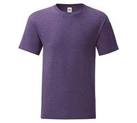 Fruit of the Loom Lot de 3 t-shirts Iconic T pour homme - Taille S à 5XL - Taille L - Couleur : violet chiné, Violet, L