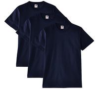 Fruit of the Loom Lot de 3 t-Shirts pour Homme, Bleu Marine, L
