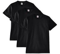 Fruit of the Loom Lot de 3 t-Shirts pour Homme, Lot de 3 - Noir, S