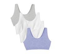 Fruit of the Loom Lot de 4 Soutiens-Gorge de Sport, en Coton, Style débardeur, pour Femme, 2,5 cm, Noir/Blanc/Blanc/Gris chiné, 42