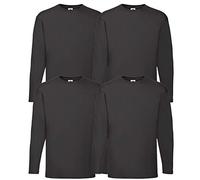 Fruit of the Loom Lot de 4 T-shirts à manches longues M L XL XXL Plusieurs ensembles au choix - -