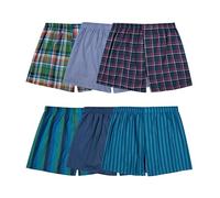 Fruit of the Loom Tag-Free Woven Boxer Shorts, Relaxed Fit, Moisture Wicking, Assorted Color Multipacks Caleçon Boxeur, Motifs à Carreaux Assortis, S (Lot de 6) Homme