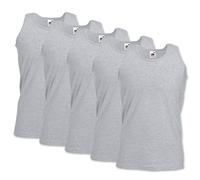 Fruit of the Loom - Lot de 5 débardeurs homme - Gris - 44/46 - Taille XL