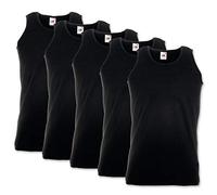 Fruit of the Loom - Lot de 5 débardeurs Homme - Noir - 41/43 - Taille L