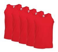 Fruit of the Loom Lot de 5 maillots de corps pour homme - Rouge - X-Large