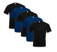 Fruit of the Loom Lot de 5 ou 10 t-shirts pour homme, 3 Pezzi Nero 2 Blu Navy, 4XL