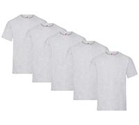 Fruit of the Loom Lot de 5 T-shirts en coton épais pour homme, Tailles M L XL XXL 3XL, différents assortiments de couleurs, XL