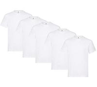 Fruit of the Loom Lot de 5 T-shirts en coton épais pour homme, Tailles M L XL XXL 3XL, différents assortiments de couleurs, M