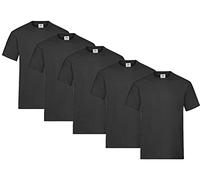 Fruit of the Loom Lot de 5 T-shirts en coton épais pour homme, Tailles M L XL XXL 3XL, différents assortiments de couleurs, XXXL