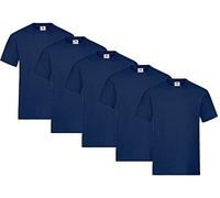 Fruit of the Loom Lot de 5 T-shirts en coton épais pour homme, Tailles M L XL XXL 3XL, différents assortiments de couleurs, XXL