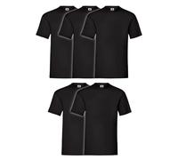 Fruit of the Loom Lot de 5 t-shirts originaux pour homme - Couleur : noir foncé - Taille : 5XL